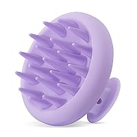 Scalp Massager Hair Growth, Scalp Scrubber with Soft Bristles, Integrated Silicone Design, Scalp Exfoliator for Dandruff Removal & Relax Scalp, Shampoo Brush Fit Wet Dry Hair Use, Light Purple