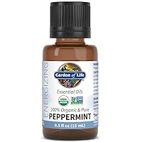 Garden of Life Essential Oil, Peppermint 0.5 fl oz (15 mL), 100% USDA Organic & Pure, Undiluted & Non-GMO - for Diffuser, Aromatherapy, Meditation - Energizing, Invigorating, Refreshing, Uplifting