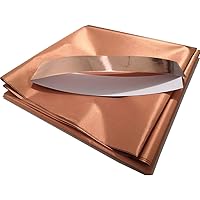 Pure Copper Fabric Blocking RFID/RF-Reduce EMF/EMI Protection Conductive Fabric for Smart Meters Prevent from Radiation/Singal/WiFi Golden Color 78