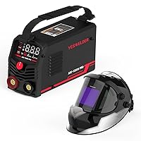 YESWELDER Mini Stick Welder Portable, Large LED Display 125Amp ARC Welding Machine,110V MMA Welder & Large Viewing True Color Solar Powered Auto Darkening Welding Helmet with SIDE VIEW