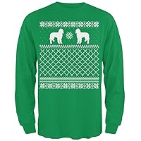 Animal World Goldendoodle Ugly Christmas Sweater Irish Green Adult Long Sleeve T-Shirt