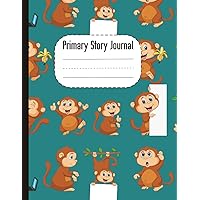 Primary Story Journal: Composition Notebook for Grades K-2 | Monkey Story Paper & Drawing Journal | Elementary Primary Notebook With Picture Space