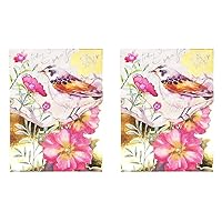Punch Studio Pink Floral Bird Pocket Notepad (44657) (Pack of 2)