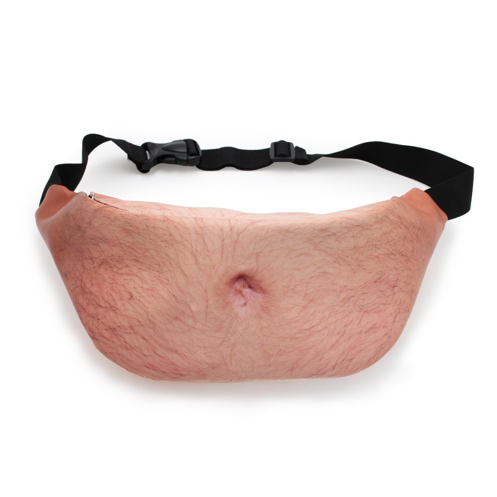 Dad Bag Fake Beer Belly Waist Pack Unisex Fanny Pack White Elephant Gifts Funny Gag gifts
