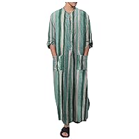 Muslim Thobe for Men Middle East Islamic Robe Saudi Arabic Long Gown Dress Clothing Ramadan Jubbah Shirt