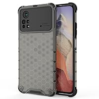 Phone Protective Case Clear Case Compatible with Xiaomi Poco X4 PRO 5G,Transparent Honeycomb 360 Full Body Coverage Hard PC+TPU Shockproof Protective Phone Cover Phone Cases (Color : Black)