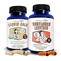 Legendairy Milk Liquid Gold + Sunflower Lecithin Lactation Supplement for Milk Supply Increase and for Clogged Milk Ducts - Breastfeeding Supplements for Milk Flow and Boost Milk Production