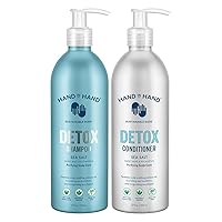Hand in Hand Sea Salt Shampoo & Conditioner Bundle For All Hair Types, Sweet Mint & Eucalyptus, Sulfate and Paraben Free, 12 Fl. Oz