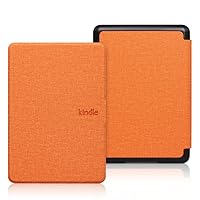 Case for 6.8” Kindle Paperwhite 11th Generation 2021- Premium Lightweight PU Leather Book Cover with Auto Wake/Sleep for Amazon Kindle Paperwhite 2021 Signature Edition E-Reader, Solid Color,Orange