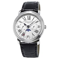 Frederique Constant Classics Business Timer Steel Mens Strap Watch Day & Date FC-270M4P6