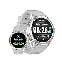 MEGALITH Smartwatch Men Sports Tracker Fitness 1.43-Inch Bluetooth Smart Watch Phone Call Grey Rubber Band