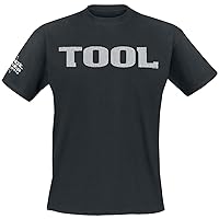 Men's Tool Metallic Silver Logo T-Shirt X-Large Black