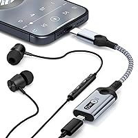 Lightning Headphones & Lightning to USB C Audio Adapter for iPhone 15 Pro Max/iPad Pro/iPad 10