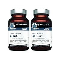 2 Pack AHCC Kinoko Platinum 750 mg– Premium Immune Support Supplement - Quality of Life - 60 Count Bottles