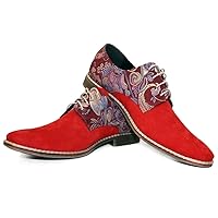 Modello Skreelo - Handmade Italian Mens Color Colorful Oxfords Dress Shoes - Cowhide Suede - Lace-Up
