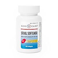 GeriCare Docusate Sodium Stool Softener - 100mg Gentle Stimulant Laxative Softgels for Men & Women- Constipation Relief - Adults Daily Bowel Movement Laxative