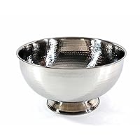Hand-Hammered Stainless Steel Fruit and Punch Bowl - 12