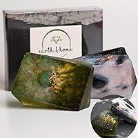 Rock Soap Gift Set of 2- Gemstone Soap with Crystals Inside- Decorative Scented Crystal Soap with Natural Ingredients & Essential Oil - Moisturizing Soap Gift Set
