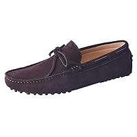 Men's Suede Leather Driving Walking Moccasins Loafer Lace Shoes