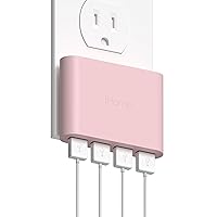 iHome Slim USB Wall Charger: AC Pro Multiport USB Plug Adapter & Phone Charging Block, 4 USB Plugs for Wall Outlet, Flat 4 Port Charger & Adapter