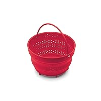 Fox Run Collapsible Silicone Steamer Basket Insert for Instant Pot, 6-Quart, Red