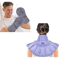 REVIX Microwave Heating Pad for Neck Shoulders and Back Pain Relief with Moist Heat, and Microwavable Heating Mittens for Hand and Fingers to Relieve Arthritis Pain, 1 Pair