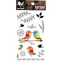 1 Sheet Beautiful Flower Love birds colorful Waterproof Tattoo Sexy Fake Stickers Girls Lady Tattoo Body Art