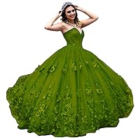 Women's Sweetheart Quinceanera Dresses Appliques Tulle Princess Prom Party Gowns