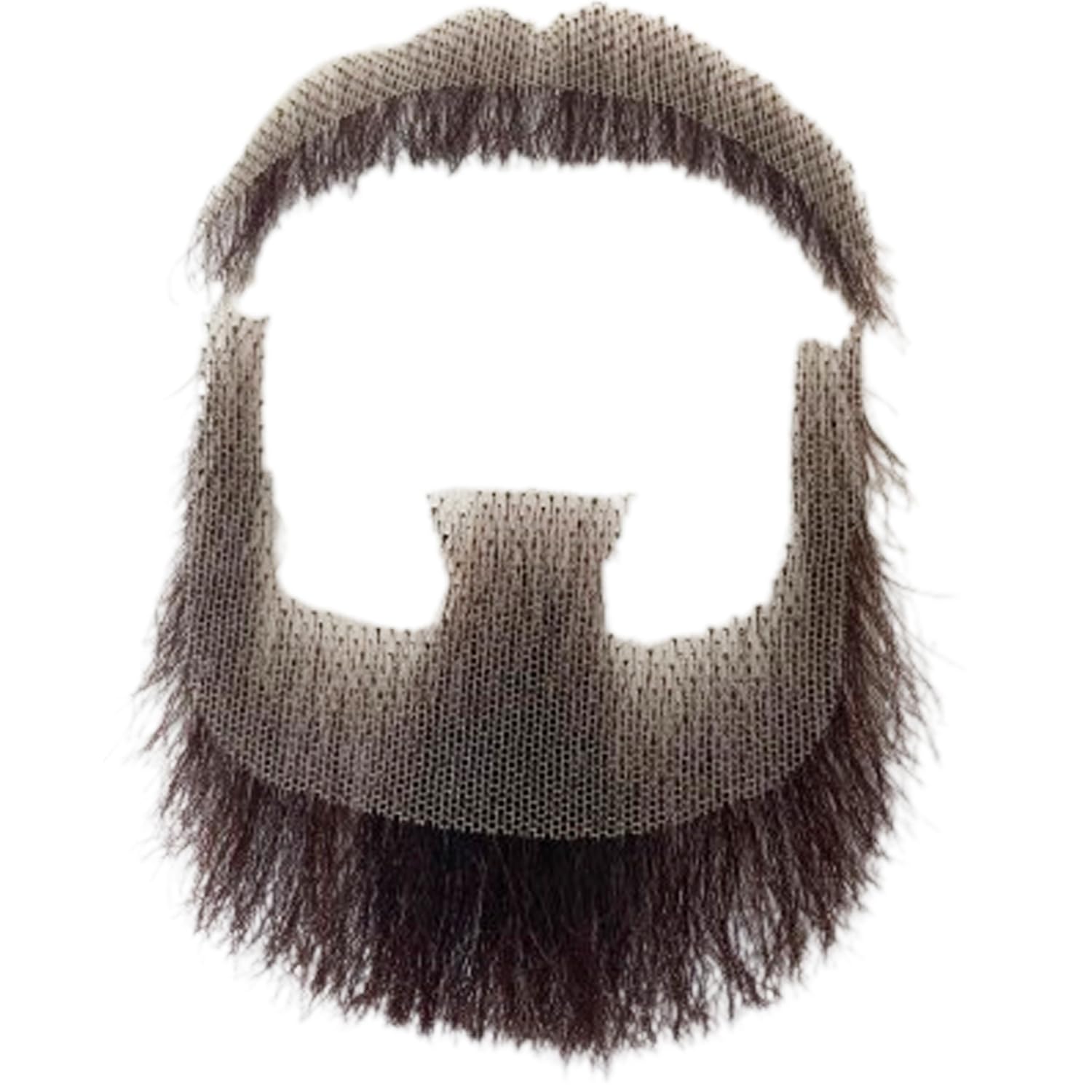 Volora Fake Beard Realistic Human Hair Full Hand Tied Facial Hair False Beards Lace Invisible Fake Face Mustache for Party Movie Makeup Halloween Cosplay Costume Party (Style-1, Brown)