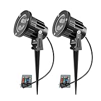 Lawn Flood Light Stake, RGB Spot Lights,8W Outdoor LED Flood Light Waterproof Garden Yard Lights with Remote Control,2-in 1 Landscaping Spotlights for Patio,Pathway, Driveway 85-265V (2 Pcs)