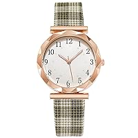 Women Plaid Strap Watch, Fashion Retro Ladies Luminous Watch Quartz Watch Analog Wrist Watch, Gift for Mother, Wife and Friends
