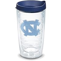 Tervis Plastic Made in USA Double Walled University of North Carolina Tar Heels Insulated Tumbler Cup Keeps Drinks Cold & Hot, 16oz, Primary Logo