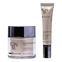 Yon-Ka Excellence Code Creme and Excellence Code Contours Eye Cream Set, Specialized Anti-Aging Cream for Face, Eyes and Lips