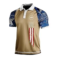 Mens Vintage Born Free Eagle American Flag 1776 4th of July USA T-Shirt Short Sleeve Quick Contrast Summer Tees Tops