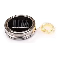 Solar Mason Jar Fairy Firefly String Lights Regular Mouth Lid Warm White 20 LED's