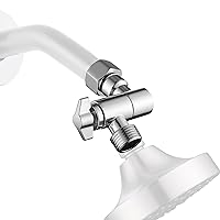 Adjustable Shower Head Extension Adapter Chrome,Senhozi Shower Head Elbow Adapter, Shower Arm Extention for Fixed and Rain Shower Head, SE002CP