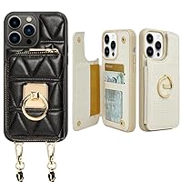 CUSTYPE for iPhone 14 Pro Max Wallet Case with Card Holder,Ring holder Kickstand Card Slots Case,Luxury Leather Protective Case with Fashion Designs for Women and Girls for iPhone 14Pro Max 6.7
