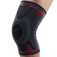 Kuangmi Knee Compression Sleeve Knee Brace Support for Running,Basketball,Joint Pain Relief,ACL,PCL,Arthritis & Injury Recovery Single Wrap(Upgrade Blue) (Medium(Single))