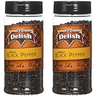 Whole Black Peppercorns, 7 oz Medium Jar (Pack of 2)