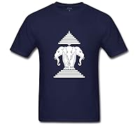 Men's Laos Flag Elephant T-Shirt L Navy Blue