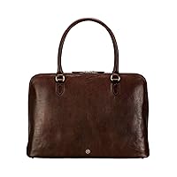 Maxwell Scott | Personalized Women Luxury Leather Briefcase Shoulder Purse | The Fiorella | Ladies Business Laptop Travel Bag