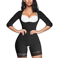 MERYOSZ Full Body Waist Trainer for Women Zipper Tummy Control Bodysuit Upper Arm Shaper Open Bust Slimmer Corset Shapewear