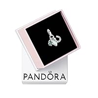 Pandora Four Leaf Clover, Heart & Horseshoe Triple Dangle Charm - Compatible ME & Moments Jewelry - Gift for Her - Sterling Silver with Cubic Zirconia & Green Opal - With Gift Box