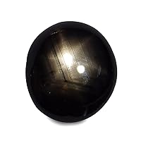 1.83 Ct. Natural Oval Cabochon Black Star Sapphire Thailand 6 Rays Loose Gemstone