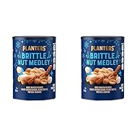 PLANTERS Winter Edition Brittle Nut Medley Trail Mix Snack with Honey Peanuts, Yogurt Raisins, Peanut Brittle, Pretzels & Cashews, 1 lb, Canister (Pack of 2)