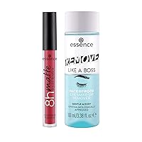 8H Matte Liquid Lipstick 07 Classic Red & Remove Like a Boss Waterproof Eye & Face Makeup Remover Bundle | Vegan & Cruelty Free