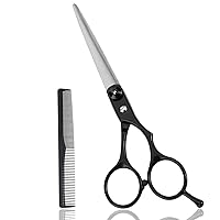 Fcysy Hair Cutting Scissors Hair Shears, 6 Inches Haircut Scissors Barber Shears Hair Dresser Scissors with Comb, Hair Scissors Bang Trimming Scissors Haircutting Kit for Beginners Women Men Dogs
