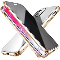 Double-Sided Tempered Glass Fully Protective Phone Case for iPhone 7/8, The Metal Frame Magnetically Closes The Back Cover. HD Clear Shell