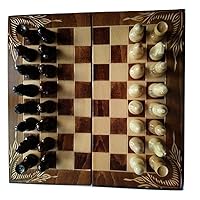 New Brown handmade Hazel Wood Chess Piece,Beech Wood Chessboard Box, Wooden Chess Set Backgammon Draughts