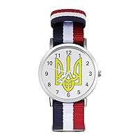 Ukraine Coat Arms Wrist Watch Adjustable Nylon Band Outdoor Sport Work Wristwatch Easy to Read Time
